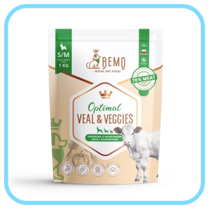 Bemo Cielęcina z indykiem i warzywami Optimal S/M | M/L  1kg - mokra karma dla psa