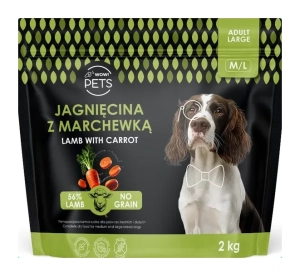 Wow Pets Jagnięcina z marchewką XS/S | M/L 2kg - sucha karma dla psów