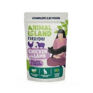 Animal Island saszetka Szarpany filet w bulionie kurczak jagnięcina 85g - mokra karma dla kota