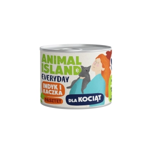 Animal Island puszka Indyk Kaczka 185g - mokra karma dla kociąt
