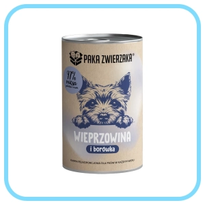 Paka Zwierzaka Wieprzowina z borówką 400g - mokra karma dla psa